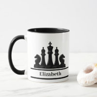 Personalized Black Chess Pieces
