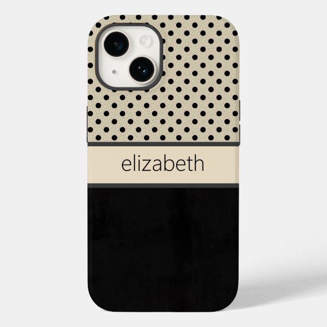 Personalized Black Classic Dots Phone Case (Back)