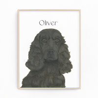 Personalized Black Cocker Spaniel Art