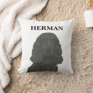 Personalized Black Cocker Spaniel Throw Pillow
