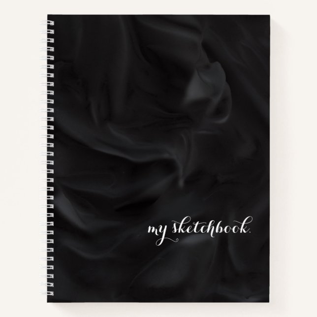 Personalized Black Cover Minimalist Sketchbook  No Notebook (Front)
