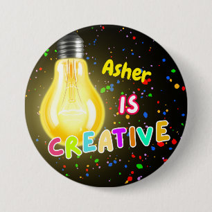 Personalized Black Creative Affirmation  3 Inch Round Button