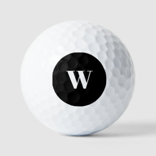 Personalized black custom monogram initial elegant golf balls