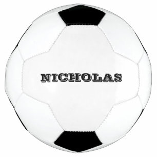 Personalized black custom name sports team modern soccer ball