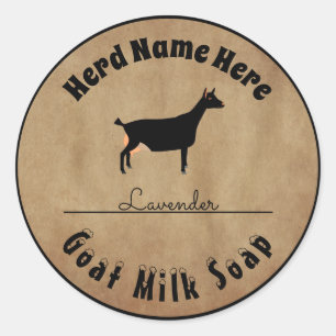 Personalized Black Dairy Goat Milk Soap Classic Round Sticker