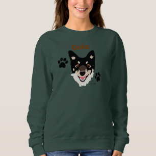 Personalized Black Dog and Paws Sweatshirt