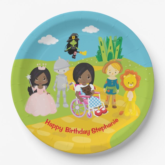 Personalized Black Dorthy of OZ Paper Plate (Front)