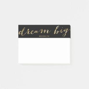 Personalized Black Dream Big Post-it® Notes