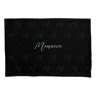 Personalized Black Elegant Script Pillowcase
