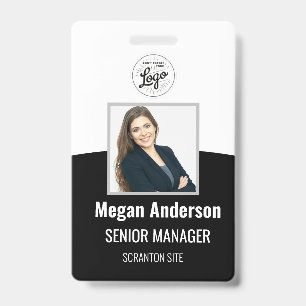 Personalized Black Employee Photo ID Badge