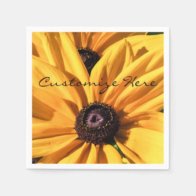 Personalized Black Eyed Susan Paper Napkin (Front)