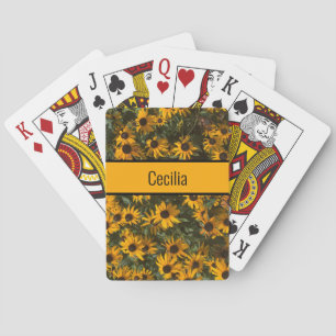Personalized Black eyed Susan's Flowers Floral Playing Cards