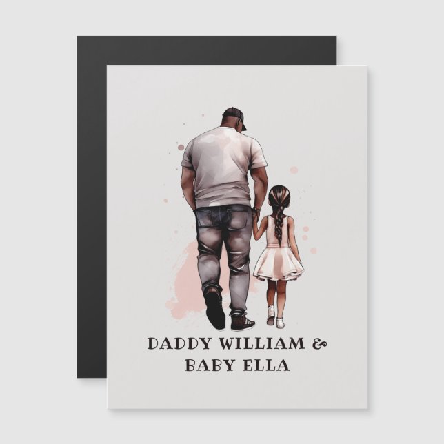Personalized Black Father and Daughter (Front/Back)