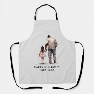Personalized Black Father and Daughter (3) Apron