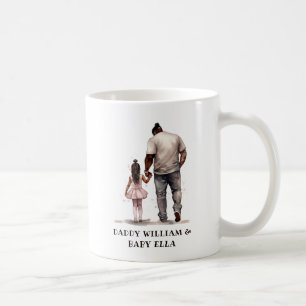 Personalized Black Father and Daughter (3) Coffee Mug