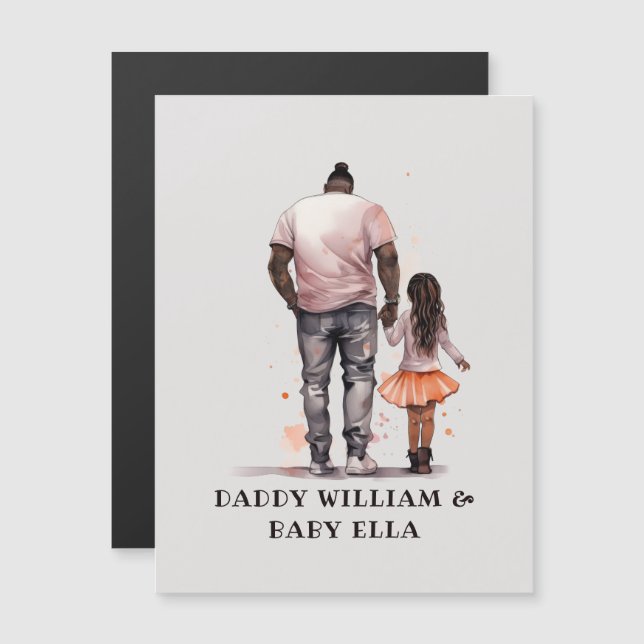 Personalized Black Father and Daughter (4) (Front/Back)