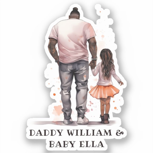 Personalized Black Father and Daughter (4) (Front)