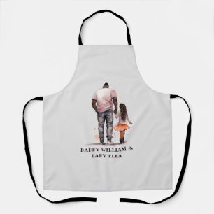 Personalized Black Father and Daughter (4) Apron