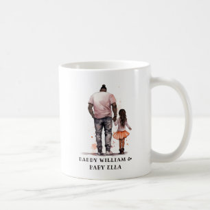 Personalized Black Father and Daughter (4) Coffee Mug