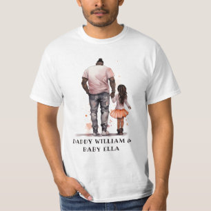 Personalized Black Father and Daughter (4) T-Shirt