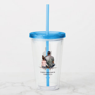 Personalized Black Father and Daughter (5) Acrylic Tumbler