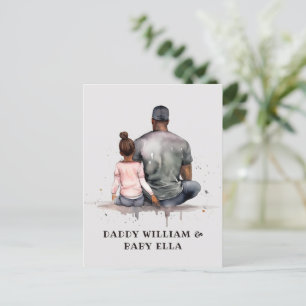 Personalized Black Father and Daughter (5) Postcard