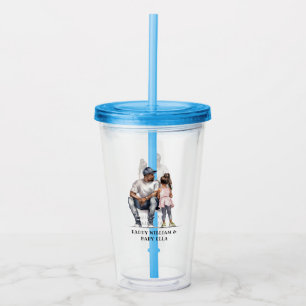 Personalized Black Father and Daughter (6) Acrylic Tumbler
