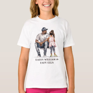 Personalized Black Father and Daughter (6) T-Shirt