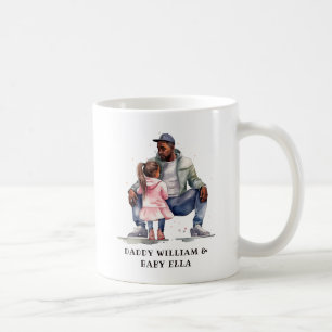 Personalized Black Father and Daughter (7) Coffee Mug