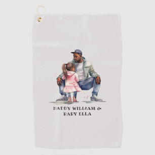 Personalized Black Father and Daughter (7) Golf Towel