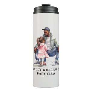 Personalized Black Father and Daughter (7) Thermal Tumbler