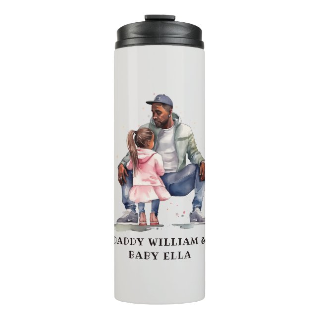 Personalized Black Father and Daughter (7) Thermal Tumbler (Front)