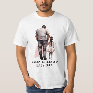 Personalized Black Father and Daughter T-Shirt