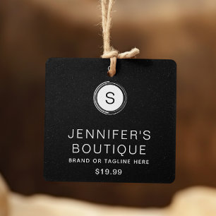 Personalized Black Faux Glitter Boutique Branding Calling Card