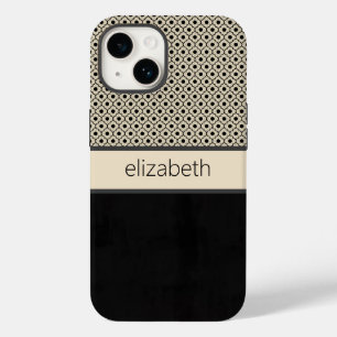 Personalized Black Floral Dots Phone Case