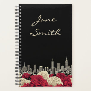 Personalized Black Floral Family Planner