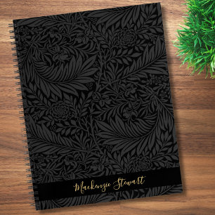 Personalized Black Floral Pattern Notebook