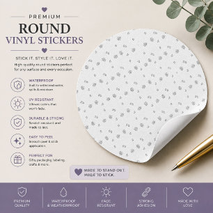 Personalized Black Floral Pattern Sticker