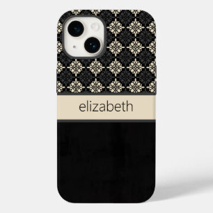 Personalized Black Floral Phone Case