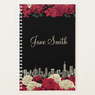 Personalized Black Floral Small Business Planner