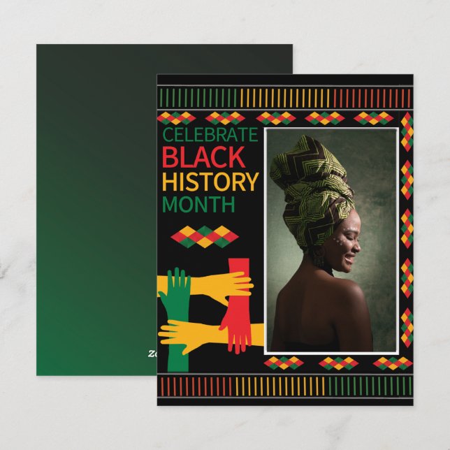 Personalized Black freedom African American pride Holiday Card (Front/Back)