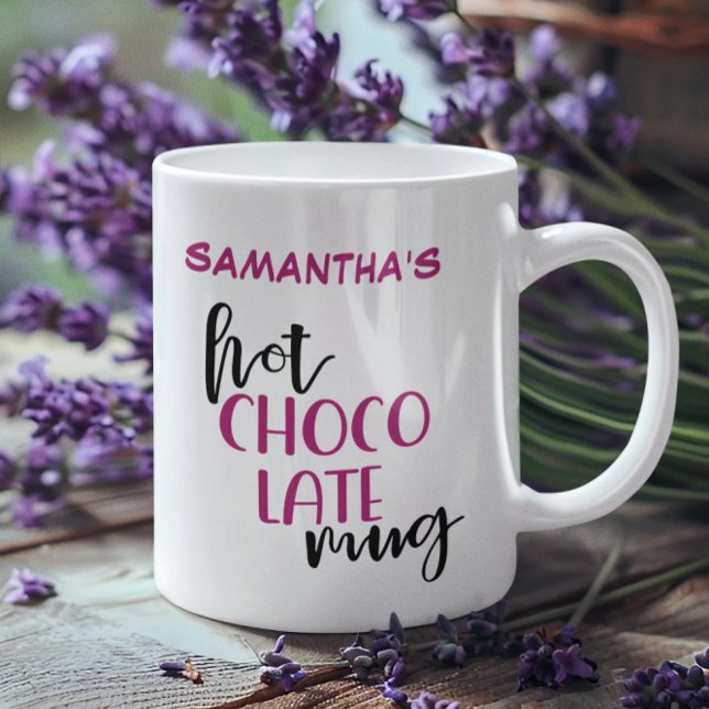 Personalized Black Fuchsia Hot Chocolate Mug (Creator Uploaded)