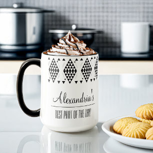 Personalized Black Geometric Triangles  Mug