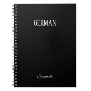  Personalized Black German Subject Notebook