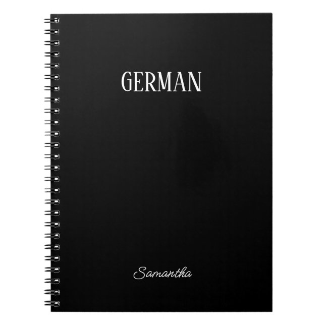  Personalized Black German Subject Notebook (Front)