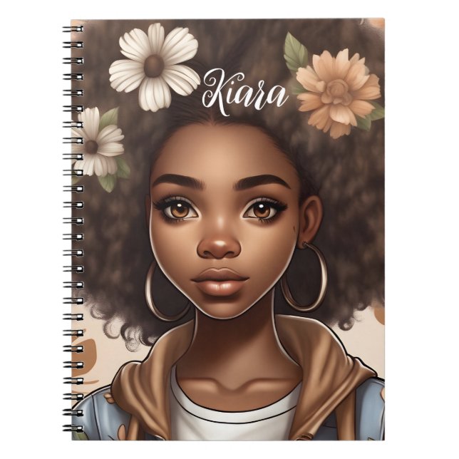 Personalized Black girl Notebook (Front)