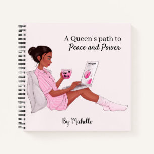 Personalized Black Girl Notebook, Custom Journal
