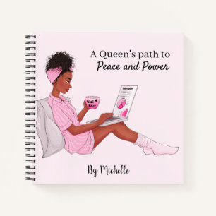 Personalized Black Girl Notebook, Custom Journal