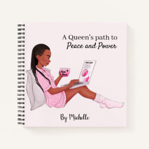 Personalized Black Girl Notebook, Custom Journal