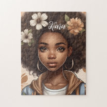 Personalized Black girl Puzzle